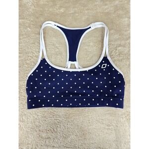 000 LORNA JANE Navy Star Print Racerback Sports Bra Womens Activewear Size M